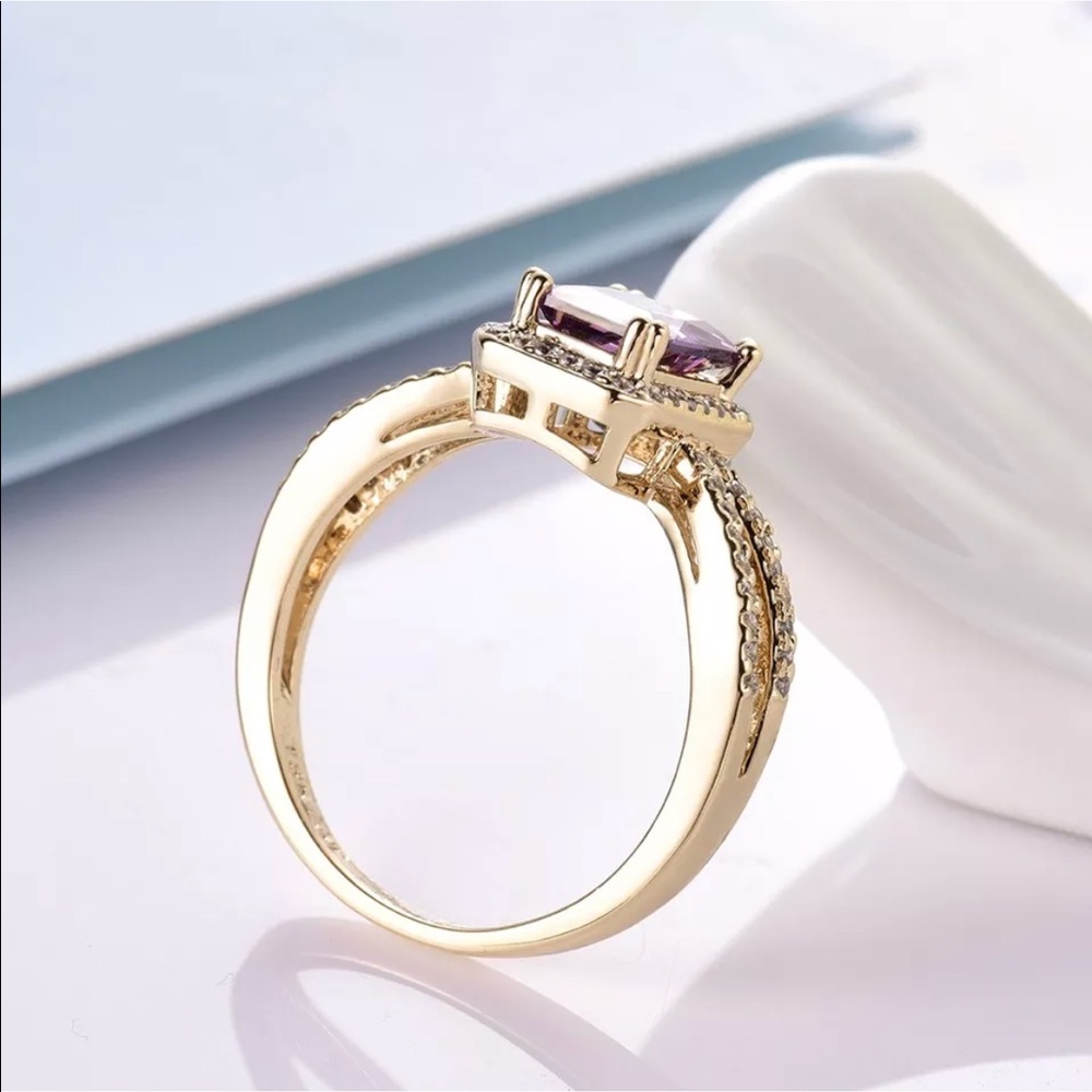 🎉Size 9 left ! –18k amethyst sapphire ring - Picture 3 of 5